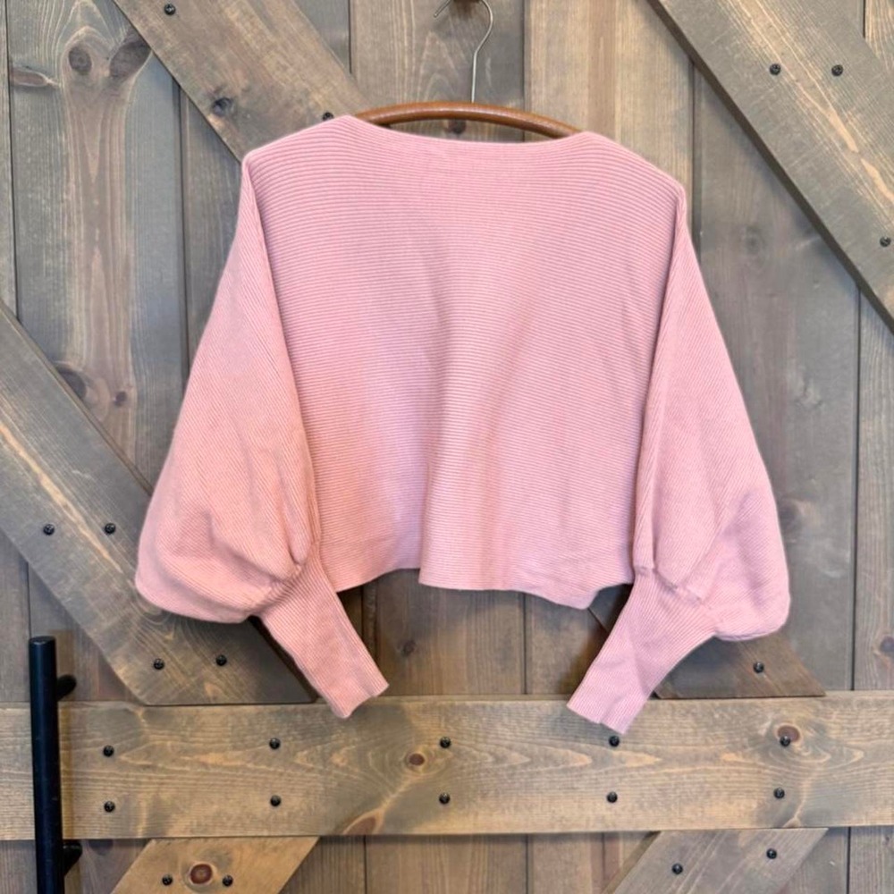 Altar'd State Sweater Womens Small Pink Excellent Ribbed Dolman Sleeve T4735